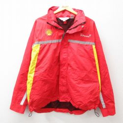 XL★古着 長袖 ジャケット メンズ シェル リフレクター 大きいサイズ 赤他 レッド 内側メッシュ 24nov25 中古 アウター ジャンパー ブルゾン