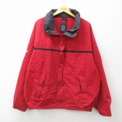 XL★古着 ノーティカ NAUTICA 長袖 セーリング ジャケット メンズ ワンポイントロゴ 大きいサイズ 赤他 レッド 24dec03 中古 アウター ジャンパー ブルゾン