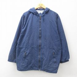 【50%OFF】XL★古着 セントジョンズベイ 長袖 ジャケット パーカー メンズ 00年代 00s ダック地 コットン 紺 ネイビー 24dec10 中古 アウター ジャンパー ブルゾン