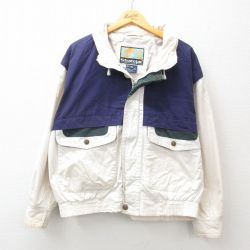 XL★古着 長袖 ジャケット メンズ 90年代 90s 大きいサイズ コットン 紺他 ネイビー 24dec10 中古 アウター ジャンパー ブルゾン