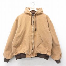 XL★古着 レッドヘッド 長袖 ジャケット パーカー メンズ 00年代 00s ダック地 大きいサイズ コットン 茶 ブラウン 内側キルティング 【spe】 24dec12 中古 アウター ジャンパー ブルゾン
