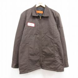 L★古着 長袖 ワーク ジャケット メンズ 90年代 90s USA製 タロン 茶 ブラウン 内側キルティング 24dec13 中古 アウター ジャンパー ブルゾン