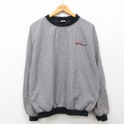 L★古着 長袖 ナイロン ジャケット メンズ 90年代 90s ベライゾンワイヤレス Verizan Wirelew 千鳥格子 クルーネック USA製 24dec14 中古 アウター ジャンパー ブルゾン