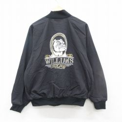 XL★古着 長袖 ジャケット メンズ 90年代 90s 犬 ブルドッグ ラグラン USA製 黒 ブラック 【spe】 24dec16 中古 アウター ジャンパー ブルゾン