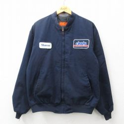 XL★古着 レッドキャップ 長袖 ワーク ジャケット メンズ 90年代 90s CiNTAS 大きいサイズ USA製 タロン 濃紺 ネイビー 内側キルティング 24dec16 中古 アウター ジャンパー ブルゾン