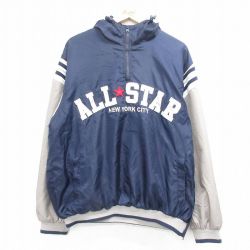 【50%OFF】L★古着 長袖 ハーフジップ ジャケット パーカー メンズ 00年代 00s MLB ニューヨークヤンキース リップストップ 紺 ネイビー メジャーリーグ ベースボール 野球 25jan22 中古 アウター ジャンパー ブルゾン
