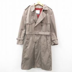 XL★古着 ロンドンフォグ 長袖 トレンチコート メンズ 90年代 90s CLIPPER MIST 大きいサイズ ロング丈 グレー系 内側ファー 25jan23 中古 アウター