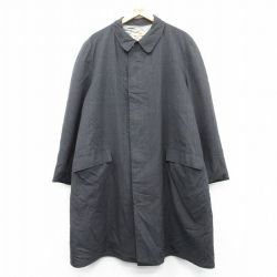 【50%OFF】XL★古着 長袖 ステンカラー コート メンズ 90年代 90s 大きいサイズ ロング丈 濃グレー他 チェック 25jan25 中古 アウター
