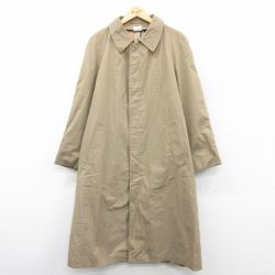 【50%OFF】L★古着 長袖 ステンカラー コート メンズ 90年代 90s ロング丈 ラグラン イタリア製 濃ベージュ カーキ 25jan25 中古 アウター