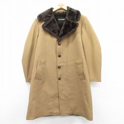 M★古着 長袖 コート メンズ ロング丈 濃ベージュ他 カーキ 内側ファー 25jan25 中古 アウター