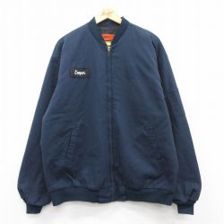 XL★古着 長袖 ワーク ジャケット メンズ CiNTAS 大きいサイズ 紺 ネイビー 内側キルティング 25feb10 中古 アウター ジャンパー ブルゾン