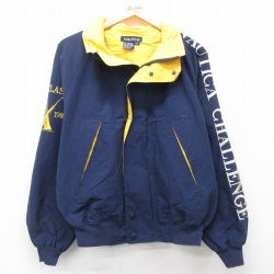 XL★古着 ノーティカ NAUTICA 長袖 ブランド セーリング ジャケット メンズ 90年代 90s ビッグロゴ ラグラン 紺他 ネイビー 25feb12 中古 アウター ジャンパー ブルゾン