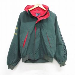 XL★古着 ノーティカ NAUTICA 長袖 ブランド セーリング ジャケット メンズ 90年代 90s ビッグロゴ ラグラン 緑他 グリーン 25feb13 中古 アウター ジャンパー ブルゾン