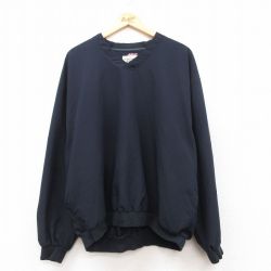 XL★古着 長袖 ジャケット メンズ CUTTER 大きいサイズ Vネック 黒系 ブラック 25feb13 中古 アウター ジャンパー ブルゾン