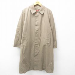 【50%OFF】L★古着 長袖 ステンカラー コート メンズ 90年代 90s 炉gぬ丈 コットン ベージュ カーキ 内側ファー 25feb17 中古 アウター