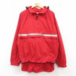 XL★古着 カルバンクライン Calvin Klein 長袖 ハーフジップ ジャケット パーカー メンズ 00年代 00s 大きいサイズ 赤 レッド 内側メッシュ 25feb17 中古 アウター ジャンパー ブルゾン