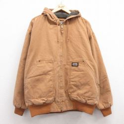 XL★古着 ビッグスミス 長袖 ジャケット パーカー メンズ ダック地 大きいサイズ コットン ベージュ カーキ 内側フリース 【spe】 25feb18 中古 アウター ジャンパー ブルゾン