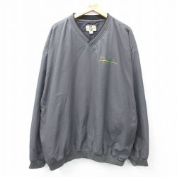 XL★古着 長袖 ジャケット メンズ Mid East 大きいサイズ Vネック 濃グレー 25feb18 中古 アウター ジャンパー ブルゾン