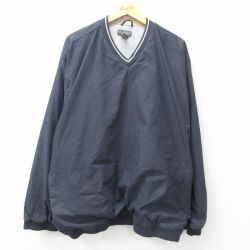 XL★古着 バンヒューセン 長袖 ジャケット メンズ 大きいサイズ Vネック 濃紺 ネイビー 25feb18 中古 アウター ジャンパー ブルゾン
