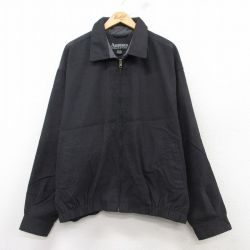 XL★古着 長袖 ジャケット スイングトップ メンズ 大きいサイズ 黒 ブラック 25feb18 中古 アウター ジャンパー ブルゾン