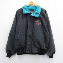 XL★古着 長袖 ジャケット メンズ 90年代 90s 車 ラグラン USA製 黒他 ブラック 25feb22 中古 アウター ジャンパー ブルゾン