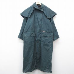 【50%OFF】XL★古着 長袖 コート パーカー メンズ 大きいサイズ ロング丈 コットン オーストラリア製 濃緑 グリーン 25feb27 中古 アウター