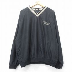 XL★古着 長袖 ジャケット メンズ MDI 大きいサイズ ラグラン Vネック 黒他 ブラック 25feb27 中古 アウター ジャンパー ブルゾン