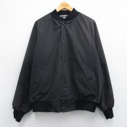 XL★古着 長袖 ジャケット メンズ 80年代 80s ラグラン USA製 黒 ブラック 内側キルティング 25feb28 中古 アウター ジャンパー ブルゾン