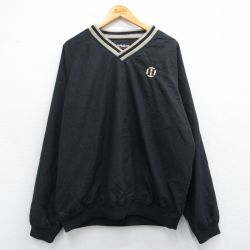 XL★古着 長袖 ジャケット メンズ H ラグラン 大きいサイズ Vネック 黒他 ブラック 25feb28 中古 アウター ジャンパー ブルゾン