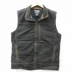 XL★古着 KUHL ベスト メンズ コットン 濃茶 ブラウン 25mar05 中古 アウター