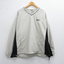 XL★古着 長袖 ジャケット メンズ UPS 大きいサイズ Vネック 薄グレー他 25mar14 中古 アウター ジャンパー ブルゾン