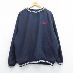 XL★古着 長袖 ジャケット メンズ U.S.AUTO 大きいサイズ クルーネック 濃紺 ネイビー 25mar14 中古 アウター ジャンパー ブルゾン