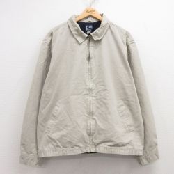XL★古着 ギャップ GAP 長袖 ジャケット スイングトップ メンズ 00年代 00s 大きいサイズ コットン ベージュ カーキ 25mar18 中古 アウター ジャンパー ブルゾン