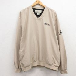 XL★古着 長袖 ジャケット メンズ POCONO 大きいサイズ Vネック ベージュ カーキ 25mar18 中古 アウター ジャンパー ブルゾン
