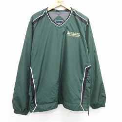 XL★古着 ホロウェイ 長袖 ジャケット メンズ 00年代 00s ノートルダム 大きいサイズ Vネック 緑他 グリーン 内側メッシュ 25mar27 中古 アウター ジャンパー ブルゾン