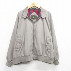 XL★古着 長袖 ジャケット スイングトップ メンズ 90年代 90s　ラグラン 大きいサイズ グレー 25mar27 中古 アウター ジャンパー ブルゾン