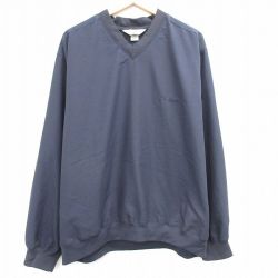XL★古着 エルエルビーン LLBEAN 長袖 ジャケット メンズ 90年代 90s ワンポイントロゴ 大きいサイズ Vネック 紺 ネイビー 【spe】 25mar27 中古 アウター ジャンパー ブルゾン