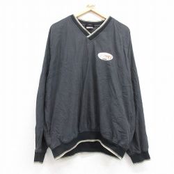 XL★古着 長袖 ジャケット メンズ 00年代 00s ディズニー DISNEY ESPN ラグラン 大きいサイズ Vネック 黒他 ブラック 25apr12 中古 アウター ジャンパー ブルゾン