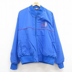 【50%OFF】XL★古着 長袖 ジャケット メンズ 90年代 90s ライトビール 大きいサイズ USA製 タロン 青 ブルー 25apr12 中古 アウター ジャンパー ブルゾン