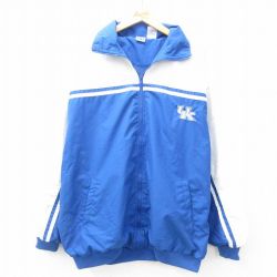 【50%OFF】XL★古着 長袖 ジャケット メンズ ケンタッキー 刺繍 大きいサイズ 青他 ブルー 内側メッシュ 25apr12 中古 アウター ジャンパー ブルゾン