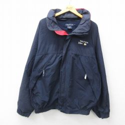 XL★古着 ノーティカ NAUTICA 長袖 ブランド セーリング ジャケット メンズ 90年代 90s ワンポイントロゴ 大きいサイズ ラグラン 紺他 ネイビー 内側メッシュ 25apr12 中古 アウター ジャンパー ブルゾン