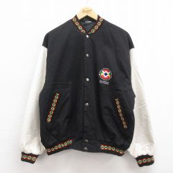 XL★古着 長袖 ジャケット メンズ 90年代 90s サウスアフリカ ツートンカラー 黒 ブラック 25aug30 中古 アウター ジャンパー ブルゾン