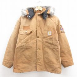 XL★古着 カーハート Carhartt 長袖 ミシガンチョア ジャケット カバーオール メンズ 90年代 90s ダック地 コットン USA製 茶 ブラウン 内側ブランケット 25sep02 中古 アウター ジャンパー ブルゾン