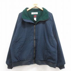 XL★古着 レッドキャップ 長袖 ワーク ジャケット メンズ 90年代 90s 大きいサイズ ラグラン USA製 紺 ネイビー 内側フリース 25sep04 中古 アウター ジャンパー ブルゾン