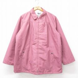 XL★古着 長袖 ジャケット メンズ 90年代 90s 大きいサイズ USA製 ピンク系 内側ファー 25sep10 中古 アウター ジャンパー ブルゾン