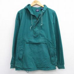 XL★古着 ギャップ GAP 長袖 ジャケット アノラック パーカー メンズ 90年代 90s 大きいサイズ コットン 緑 グリーン 25sep24 中古 アウター ジャンパー ブルゾン