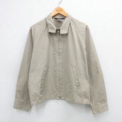 L★古着 長袖 ジャケット スイングトップ メンズ 90年代 90s ラグラン USA製 ベージュ カーキ 25sep25 中古 アウター ジャンパー ブルゾン