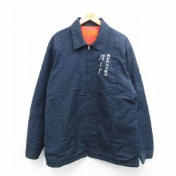 XL★古着 ディッキーズ Dickies 長袖 ワーク ジャケット メンズ 90年代 90s MARINE 大きいサイズ USA製 濃紺 ネイビー 内側キルティング 25sep25 中古 アウター ジャンパー ブルゾン