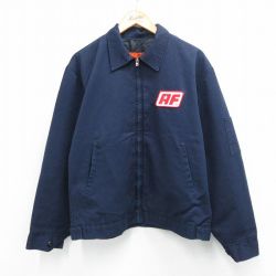 XL★古着 レッドキャップ 長袖 ワーク ジャケット メンズ 80年代 80s AF USA製 タロン 紺 ネイビー 内側キルティング 25sep25 中古 アウター ジャンパー ブルゾン