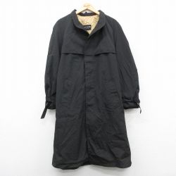【20%OFF】L★古着 ピエールカルダン pierre cardin 長袖 コート メンズ 90年代 90s ラグラン ロング丈 黒 ブラック 25sep26 中古 アウター